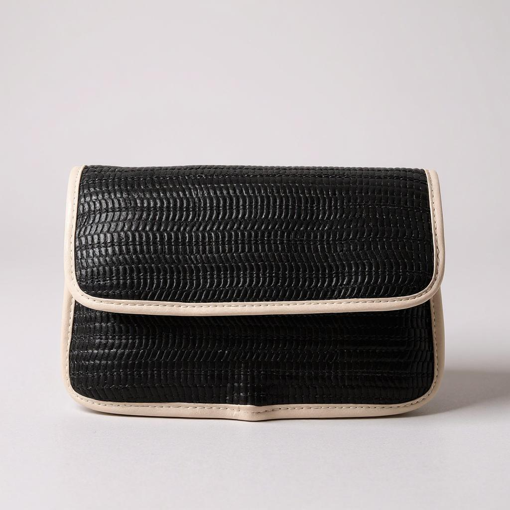 Classic Black Textured Mini Clutch