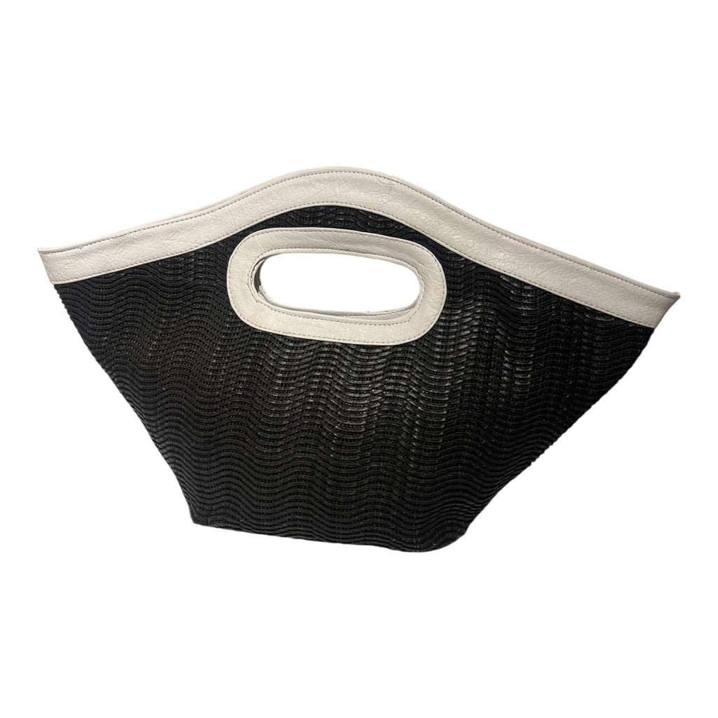 Monochrome Wave Cutout Handle Tote